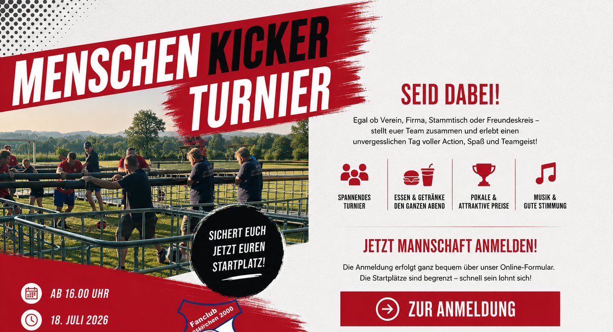 Zwei Mal Menschenkicker im Sommer: FC Bayern Fanclub Straßkirchen 2000 lädt nach Straßkirchen und Schambach ein