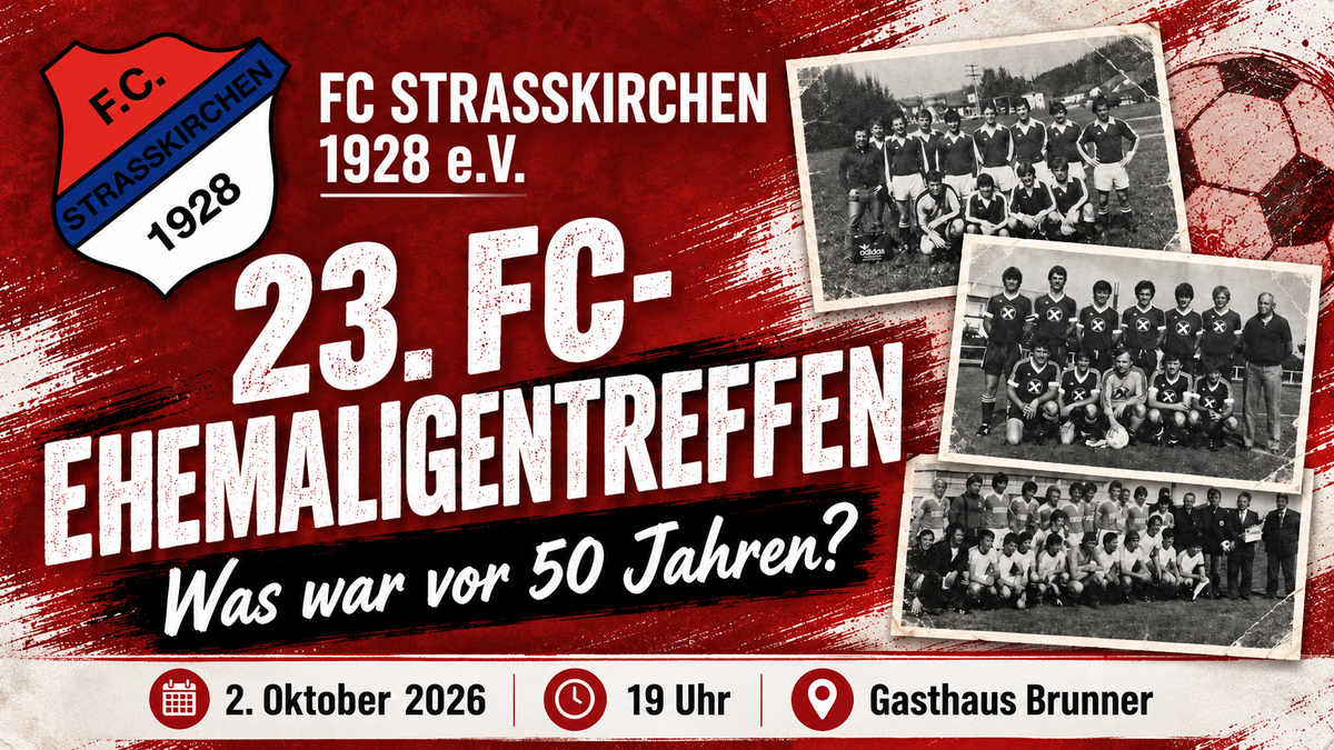 Wiedersehen nach vielen Jahren: FC Straßkirchen lädt zum 23. Ehemaligentreffen