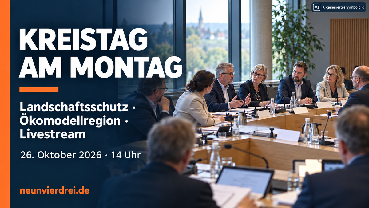 Kreistag entscheidet über Landschaftsschutz, Ökomodellregion und Livestream