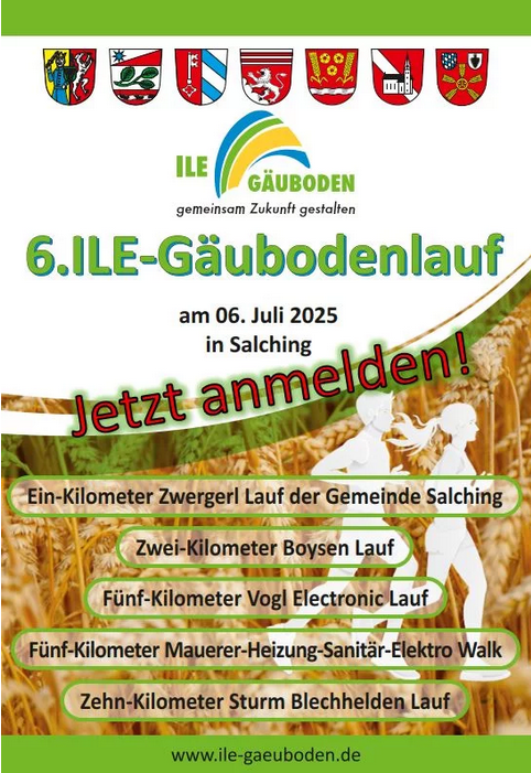 🏃‍♂️ Auf die Plätze, fertig, los! Der 6. ILE-Gäubodenlauf steht vor der Tür – sei am 06. Juli 2025 in Salching mit dabei! 💥