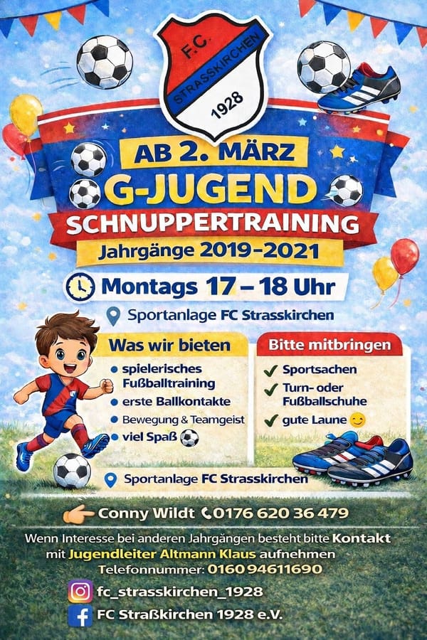 Neue G-Jugend beim FC Straßkirchen❤️🤍 – Jetzt mitmachen! ⚽️